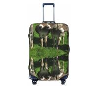 Alliya Donkey On Green Meadow Housse de protection élastique pour valise de 45,7 à 81,3 cm, Noir , XL