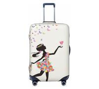 Alliya Girl Dance Butterfly Housse de protection élastique pour valise de 45,7 à 81,3 cm, Noir , S