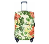 Alliya Hojas Tropicales Y Flores Housse de protection élastique pour valise de 45,7 à 81,3 cm, Noir , S