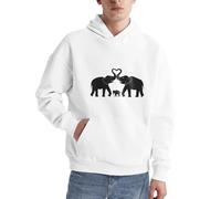 Alliya Old Elephant And Young Elephant Pull à capuche pour homme confortable à manches longues décontracté avec poche pour un usage quotidien, blanc, M