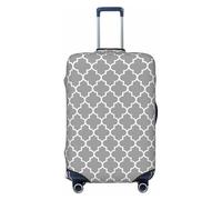 Alliya Quatrefoil Housse de protection élastique pour valise de 45,7 à 81,3 cm Gris, Noir , XL