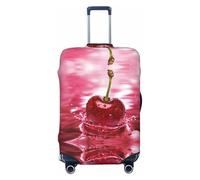 Alliya Red Cherries Housse de protection élastique pour valise de 45,7 à 81,3 cm, Noir , L