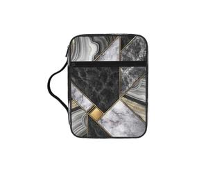 Alliya Sac de rangement pour Bible avec poignée et poche zippée Motif marbre Noir