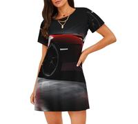 ALLiYa Speed Sport Car Chemise de nuit à manches courtes pour femme, Noir , 3XL