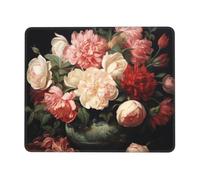 Alliya Tapis de souris bol avec pivoines et roses (horizontal) pour la maison, le bureau, tapis de souris portable pour ordinateur