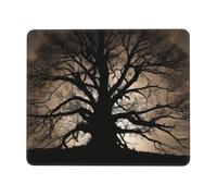 Alliya Tapis de souris en forme de silhouette d'arbre (horizontal) pour la maison et le bureau, tapis de souris portable pour ordinateur