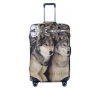 Alliya Two Wolves Housse de protection élastique pour valise de 45,7 à 81,3 cm, Noir , L