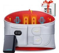 ALLJOY 67" Ceinture Chauffante Lombaire avec Massage, Coussin Chauffant Electrique 10000mAh Batterie pour le Dos Lombaire avec 3 Niveaux de Température & 3 Modes de Massage