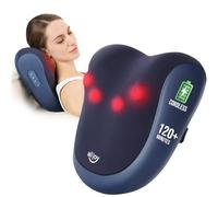 ALLJOY Appareil de massage du cou, avec fonction chauffante, sans fil, Shiatsu, coussin de massage pour cou, épaules, dos avec têtes de massage rotatives 3D, cadeaux