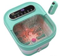 ALLJOY Baignoire pliable pour les pieds avec chaleur, spa intelligent à | Bain de pédicure avec pierre ponce, bulles et 6 rouleaux, convient aux hommes de taille 12, bassin de chauffage rapide sûr