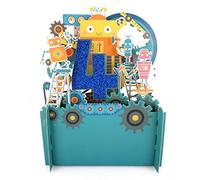Alljoy Cards APOP006 Carte d'anniversaire pop-up 3D pour garçon Motif robots