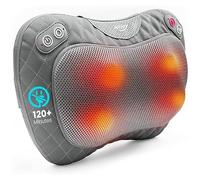 ALLJOY Coussin de Massage Sans Fil, Masseur Dos Chauffrant avec 4 Nœuds et 3 Vitesses Réglable, Appareil de Massage Shiatsu Nuque Cou Cervical, Cadeau pour Femme Homme pour Maison Bureau Voiture