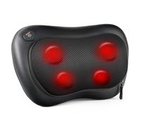 ALLJOY Coussin de Massage Shiatsu - Masseur Dos Chauffrant avec 4 Nœuds et 3 Vitesses Réglable, Appareil de Massage Nuque Cou Cervical, Cadeau pour Femme/Homme, Portable pour Maison Bureau Voiture