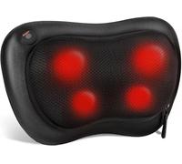 ALLJOY Coussin de Massage Shiatsu - Masseur Dos Chauffrant avec 4 Nœuds et 3 Vitesses Réglable, Appareil de Massage Nuque Cou Cervical, Cadeau pour Femme/Homme, Portable pour Maison Bureau Voiture