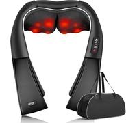 ALLJOY Masseur Cervical, Massage Dos et Cou Épaules avec Chauffage,Appareil de Massage Shiatsu Électrique avec Sac de Rangement,3D-rotation Vitesse Réglable, Cadeaux pour Meres Papa Femme Homme,Noir