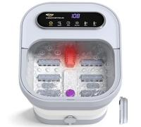 ALLJOY Masseur de pieds avec chaleur, masseur de pieds pliable avec bulles