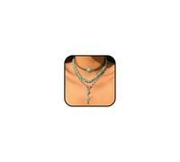 AllJunction Collier ras-du-cou en cuir avec perles et turquoise occidentale - Style vintage - Style bohème et hippie - Accessoires pour femme, Large, Zinc, Pas de gemme