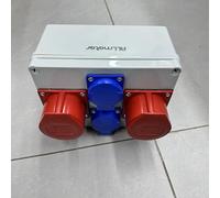 ALLmeter Boîte de prise 16 A CEE + EU, étanche IP66, répartiteur de courant de construction, distributeur de courant puissant, boîte de distribution électrique pour l'extérieur