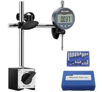 ALLmeter Comparateur de Précision Mécanique 0-25,4 mm pour Mesure électronique ou mécanique avec Support Magnétique Fort 70 kg et Système de Blocage du Bras Comprend 22 pointes de test