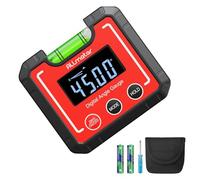 ALLmeter Rapporteur d'angle numérique magnétique rouge avec rainure en V, VA LCD Niveau à bulle Inclinomètre Rapporteur d'angle numérique avec fonction de support, IP52