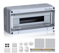 ALLmeter Tableau électrique pour 18 modules, Coffret électrique étanche IP65, Boîte à fusibles en saillie avec bornes et rails intégrés pour intérieur et extérieur