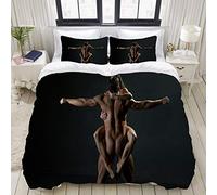 ALLMILL Parure de lit Adulte,Housse de Couette,Noir Sexy Homme Femme Nue,1 Housse de Couette 220 x 240cm + 2 Taies d'Oreillers 50 * 75 CM