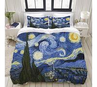 ALLMILL Parure de lit Adulte,Housse de Couette,Nuit Étoilée Van Gogh Peinture à l'huile,1 Housse de Couette 200 x 200cm + 2 Taies d'Oreillers 50 * 75 CM