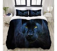 ALLMILL Parure de lit Adulte,Housse de Couette,Panthère Noire,1 Housse de Couette 220 x 240cm + 2 Taies d'Oreillers 50 * 75 CM