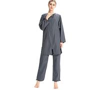 AllMonyba Femmes Musulman Maillot De Bain 3 Pièces Ensemble Islamique Sport Maillots De Bain Beachwear Couverture Complète Burkini avec Bonnet De Natation