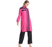 AllMonyba Femmes Musulman Maillot De Bain 3 Pièces Ensemble Islamique Sport Maillots De Bain Beachwear Couverture Complète Burkini avec Bonnet De Natation