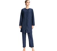 AllMonyba Femmes Musulman Maillot De Bain 3 Pièces Ensemble Islamique Sport Maillots De Bain Beachwear Couverture Complète Burkini avec Bonnet De Natation