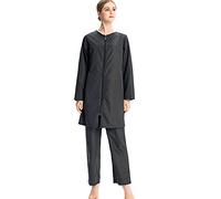 AllMonyba Femmes Musulman Maillot De Bain 3 Pièces Ensemble Islamique Sport Maillots De Bain Beachwear Couverture Complète Burkini avec Bonnet De Natation