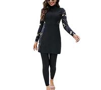 AllMonyba Femmes Musulmans Maillots De Bain 2 Pièces Ensemble Modeste Islamique Maillot De Bain Beachwear Moyen Orient Plus La Taille De Natation Costume Burkini