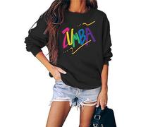 AllMonyba Femmes Zumba Dance Print Tops Mode Crew Neck Sweatshirt T-Shirt à Manches Longues Pullover pour Dames