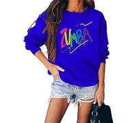 AllMonyba Femmes Zumba Dance Print Tops Mode Crew Neck Sweatshirt T-Shirt à Manches Longues Pullover pour Dames