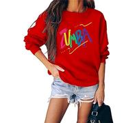 AllMonyba Femmes Zumba Dance Print Tops Mode Crew Neck Sweatshirt T-Shirt à Manches Longues Pullover pour Dames