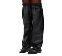 Alloaone Bottes plates au-dessus du genou pour femme, bout rond, doublure en polaire douce, style combat, à enfiler pour un confort décontracté tout au long de la journée, Noir , 42 EU