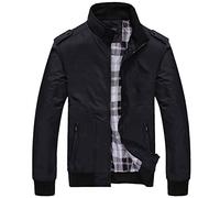 Alloaone Manteau d'extérieur Coupe-Vent imperméable pour Homme avec col Montant et Coupe-Vent Black XL