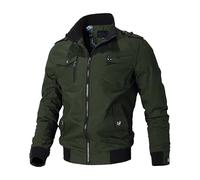 Alloaone Men's Bomber Jacket Windbreaker Jacket Coat Outwear Stand Slim Military Jacket Army EN8 M