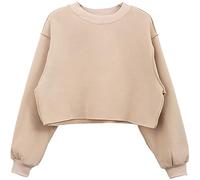Alloaone Sweat-Shirt À Capuche Surdimensionné pour Femmes, Pull Court Décontracté en Polaire À Manches Longues