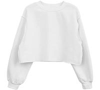 Alloaone Sweat-Shirt À Capuche Surdimensionné pour Femmes, Pull Court Décontracté en Polaire À Manches Longues