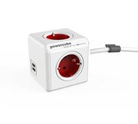 Allocacoc 1406RD/DEEUPC 4AC Outlet(s) 1.5m Rouge, Blanc multiprise - Multiprises (1,5 m, 4 Sortie(s) CA, Type F, Rouge, Blanc)
