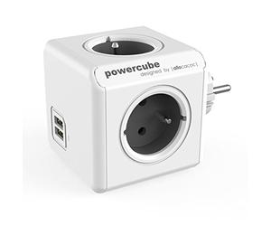 Allocacoc Bloc multi-prises PowerCube original USB Type E (Gris)