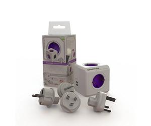 allocacoc PowerCube DuoUSB ReWirable + Plug, bloc multiprise à 4 prises 230V + 2 prises USB