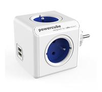 Allocacoc PowerCube - Enchufe DuoUSB, 4 cartes 250 V + 2 USB, FR, couleur blanc