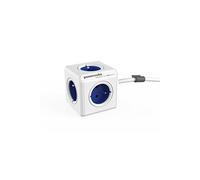 allocacoc PowerCube Extended Bleu FR, 5 prises 230V, Blanc et Bleu