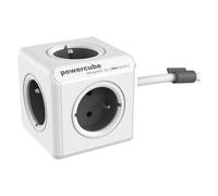 allocacoc PowerCube Extended gris - Rallonge 1,5 m et Bloc Multiprise Compact