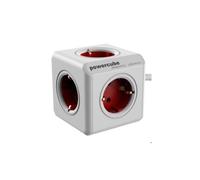 Allocacoc PowerCube Extended Multiple Rallonge 1,5 m avec 5 Prises/Prises de Courant Cube Rouge