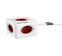 Allocacoc PowerCube Extended Multiple Rallonge 1,5 m avec 5 Prises/Prises de Courant Cube Rouge