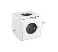 Allocacoc PowerCube Original USB A+C - Bloc multiprises Compact (4 Prises + USB)